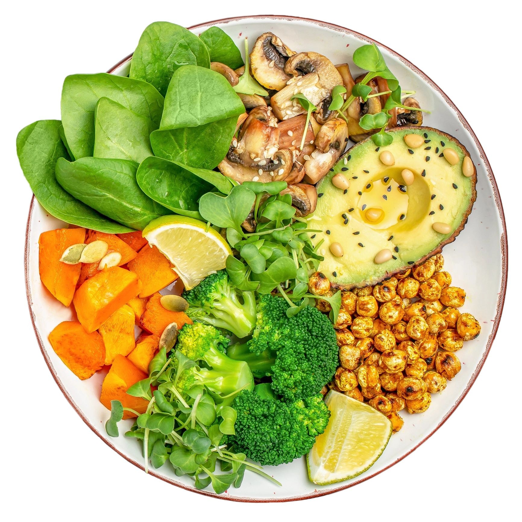 Buddha bowl with avocado and vegetables